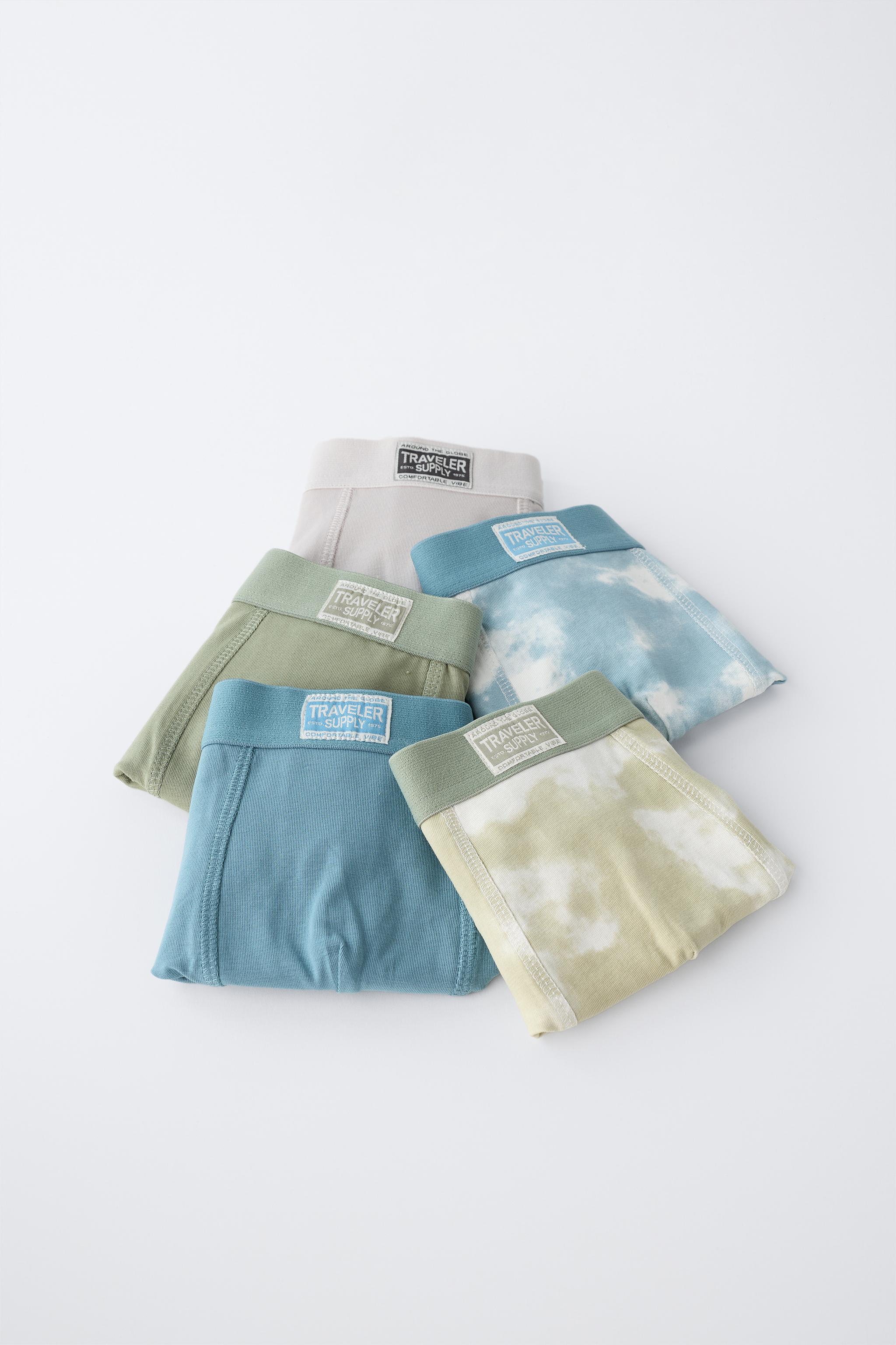 6-14 YEARS/ FIVE-PACK LABEL BOXERS